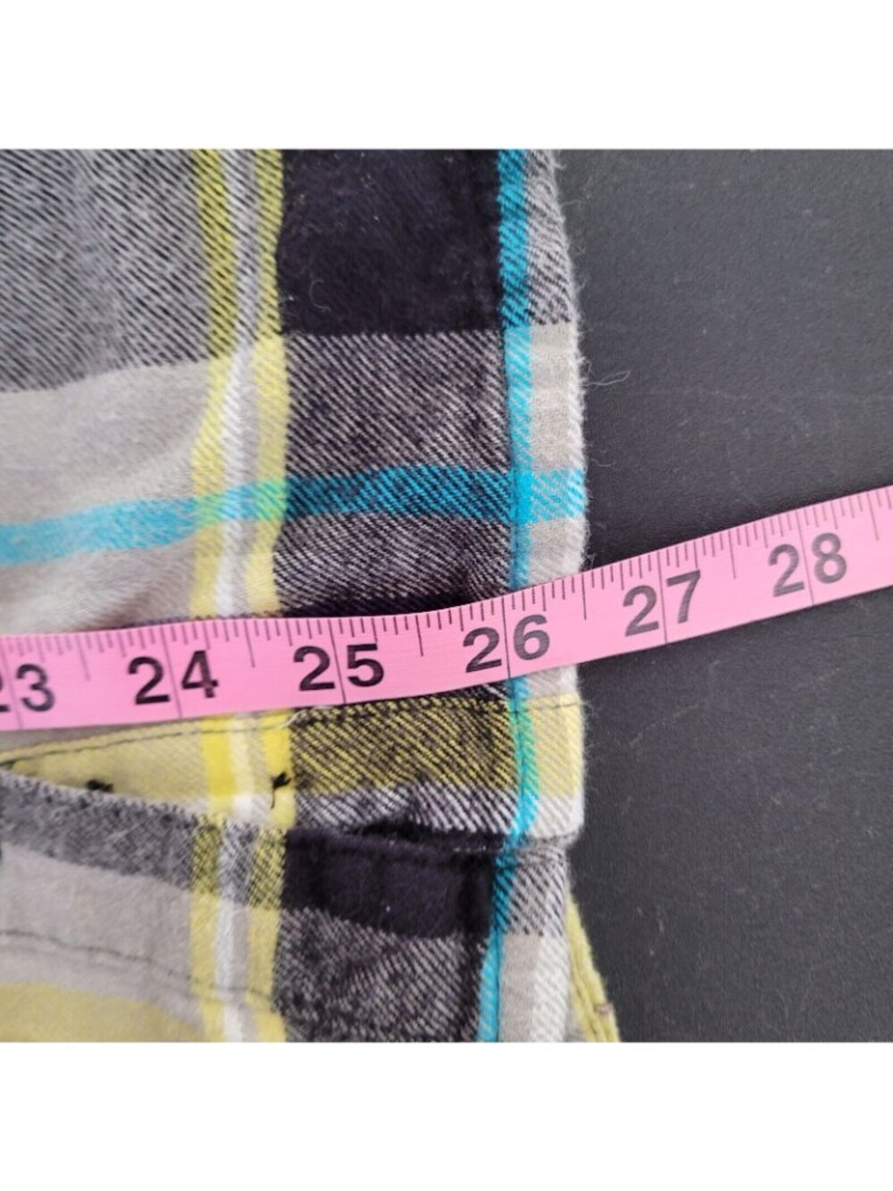 O'Neill Button Up Shirt Womens L Yellow Plaid Flannel Long Sleeve Top Pockets - Picture 7 of 11